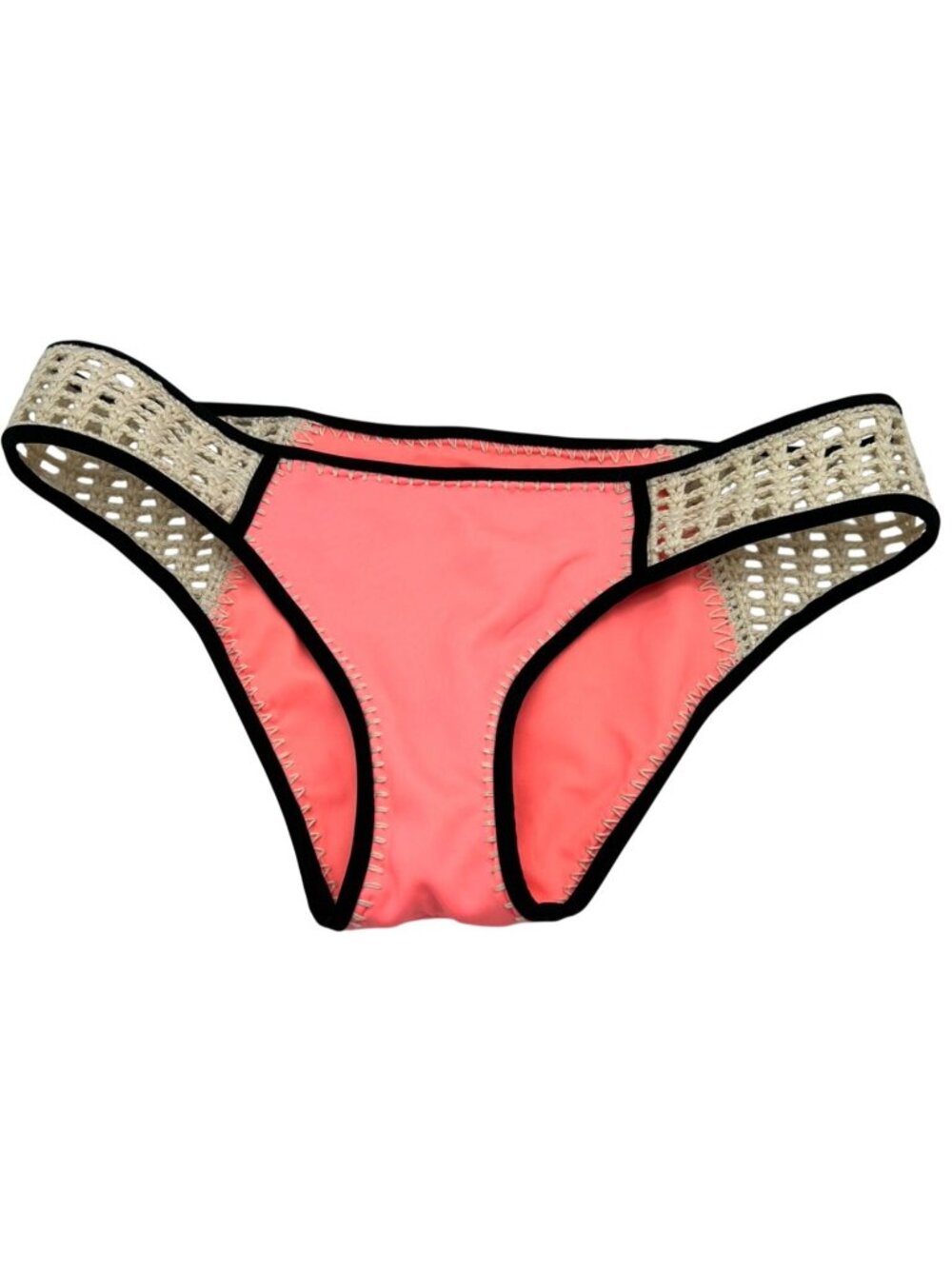 Victoria's Secret Women's Surf Crochet Classic Hipster Bikini Bottom Sz M Orange